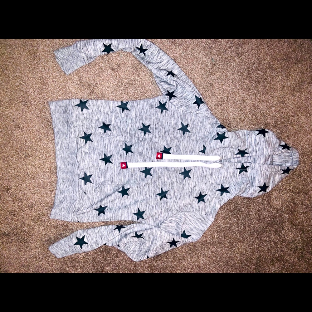 Gray Hoodie with black Stars